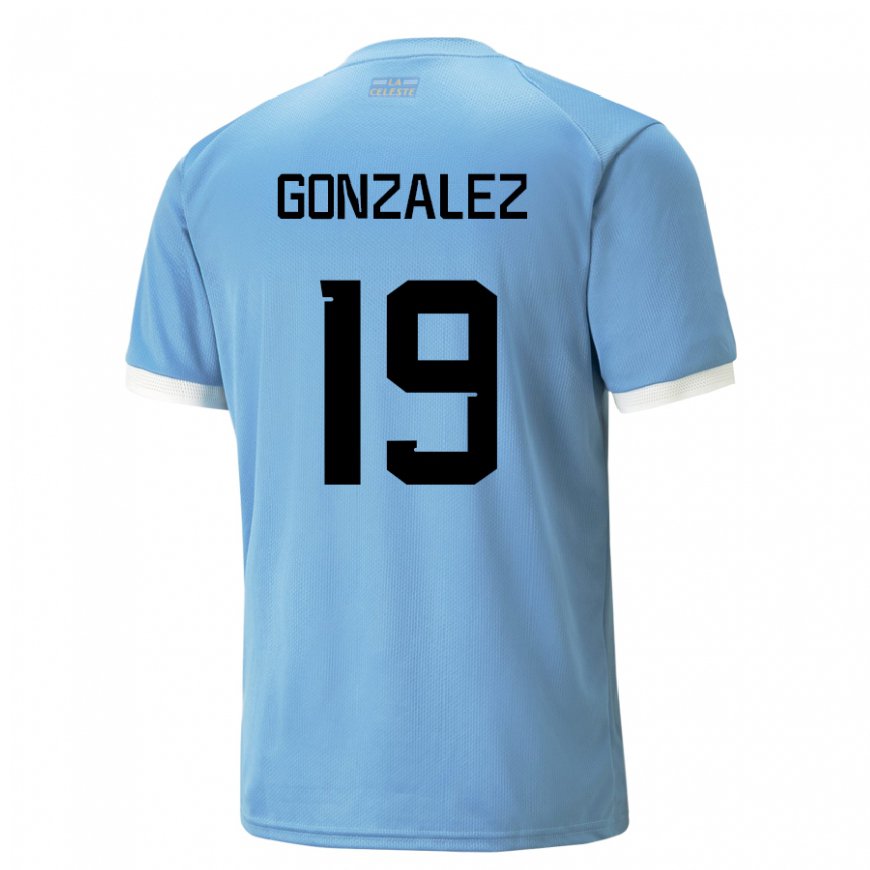 Kandiny Donna Maglia Uruguay Luciano Gonzalez #19 Blu Kit Gara Home 22-24 Maglietta