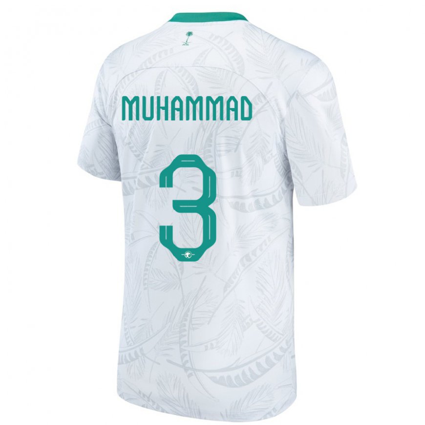 Kandiny Mujer Camiseta Arabia Saudita Lin Muhammad #3 Blanco 1ª Equipación 22-24 La Camisa