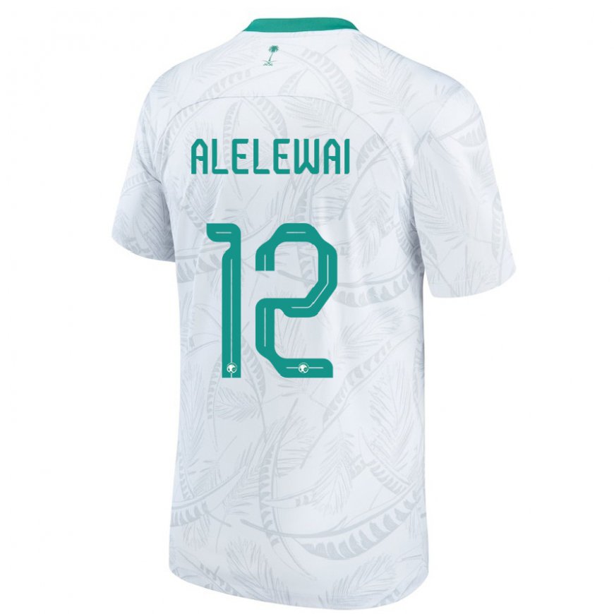 Kandiny Mujer Camiseta Arabia Saudita Abdulaziz Alelewai #12 Blanco 1ª Equipación 22-24 La Camisa México