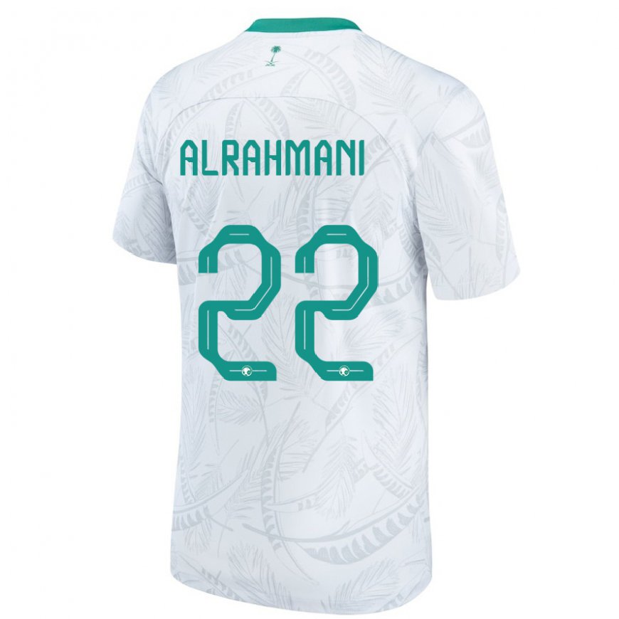 Kandiny Mujer Camiseta Arabia Saudita Saleh Alrahmani #22 Blanco 1ª Equipación 22-24 La Camisa