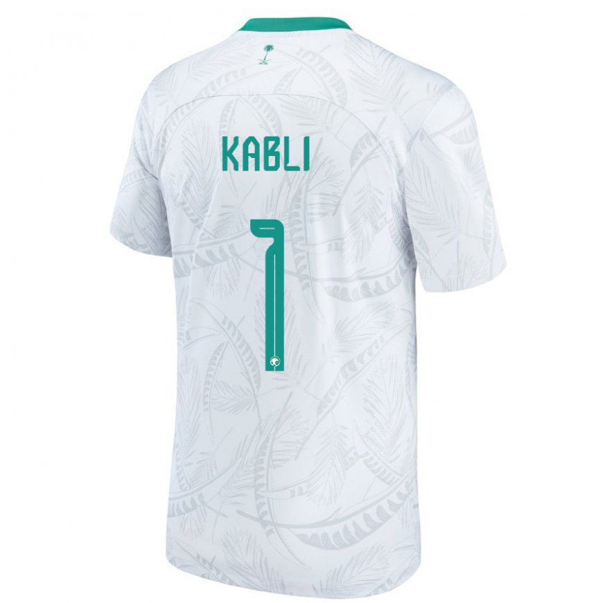 Kandiny Mujer Camiseta Arabia Saudita Bader Kabli #1 Blanco 1ª Equipación 22-24 La Camisa México