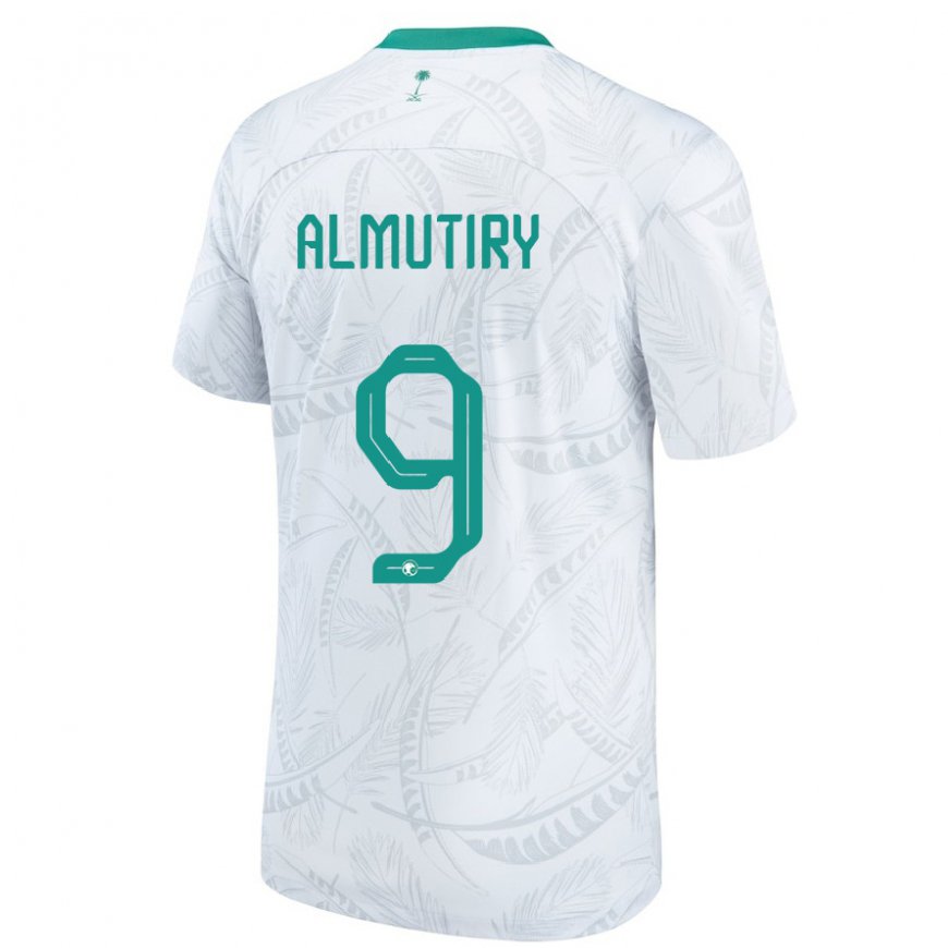 Kandiny Mujer Camiseta Arabia Saudita Saad Almutiry #9 Blanco 1ª Equipación 22-24 La Camisa México