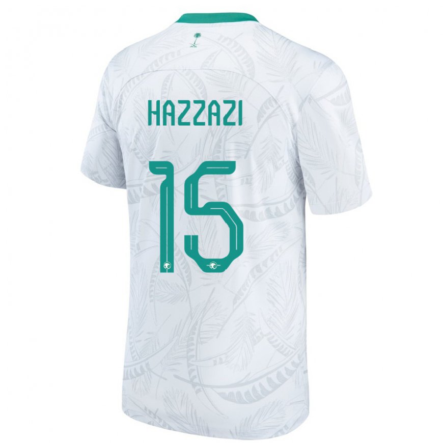 Kandiny Mujer Camiseta Arabia Saudita Mohammed Hazzazi #15 Blanco 1ª Equipación 22-24 La Camisa México