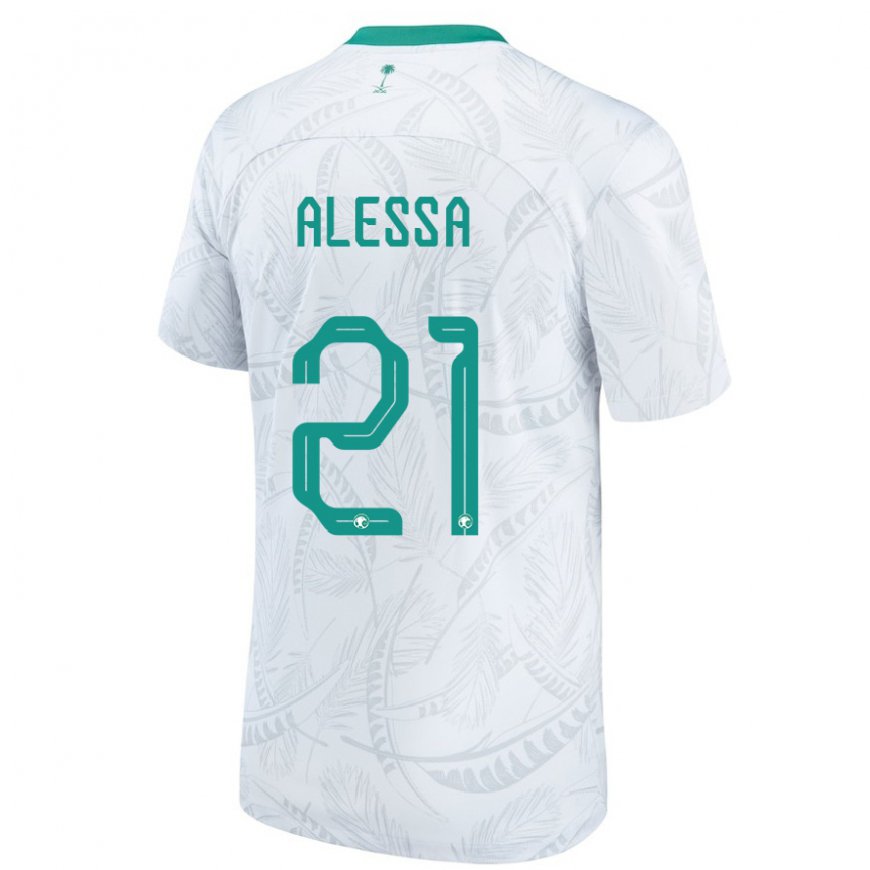 Kandiny Mujer Camiseta Arabia Saudita Mohammed Alessa #21 Blanco 1ª Equipación 22-24 La Camisa México