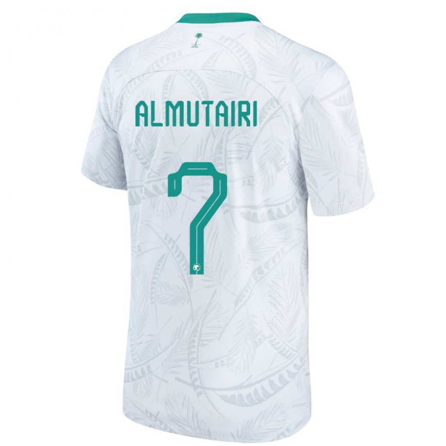 Kandiny Mujer Camiseta Arabia Saudita Nawaf Almutairi #7 Blanco 1ª Equipación 22-24 La Camisa