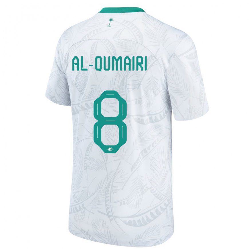 Kandiny Mujer Camiseta Arabia Saudita Nawaf Al Qumairi #8 Blanco 1ª Equipación 22-24 La Camisa México