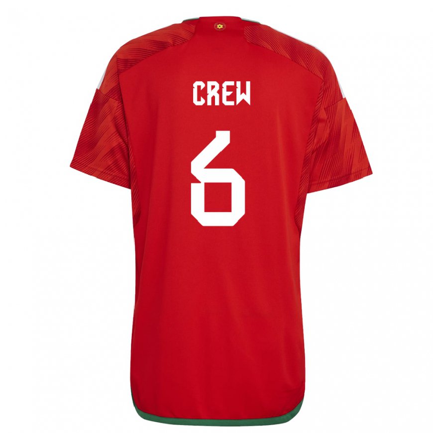 Kandiny Damen Walisische Charlie Crew #6 Rot Heimtrikot Trikot 22-24 T-shirt Österreich