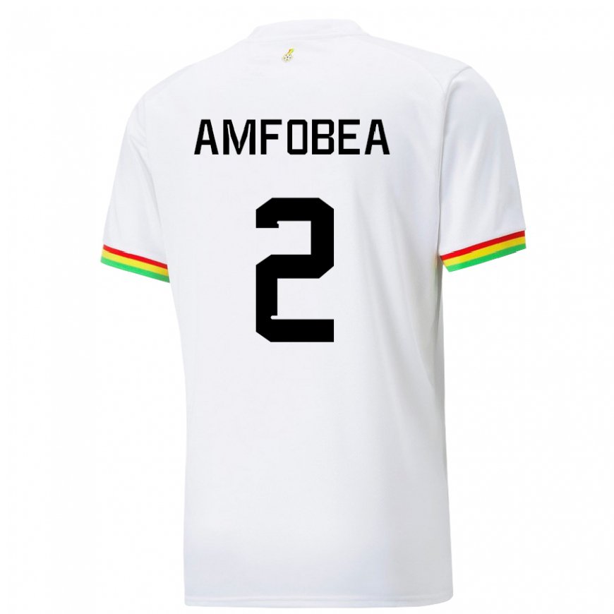 Kandiny Mujer Camiseta Ghana Gladys Amfobea #2 Blanco 1ª Equipación 22-24 La Camisa