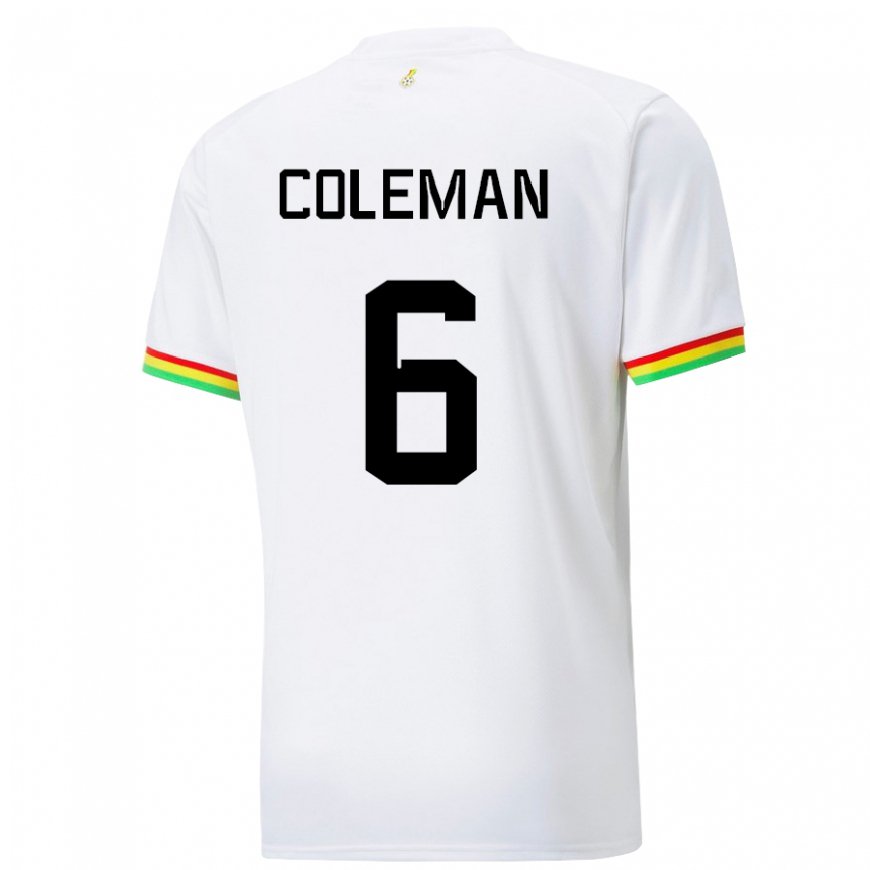 Kandiny Mujer Camiseta Ghana Ellen Coleman #6 Blanco 1ª Equipación 22-24 La Camisa