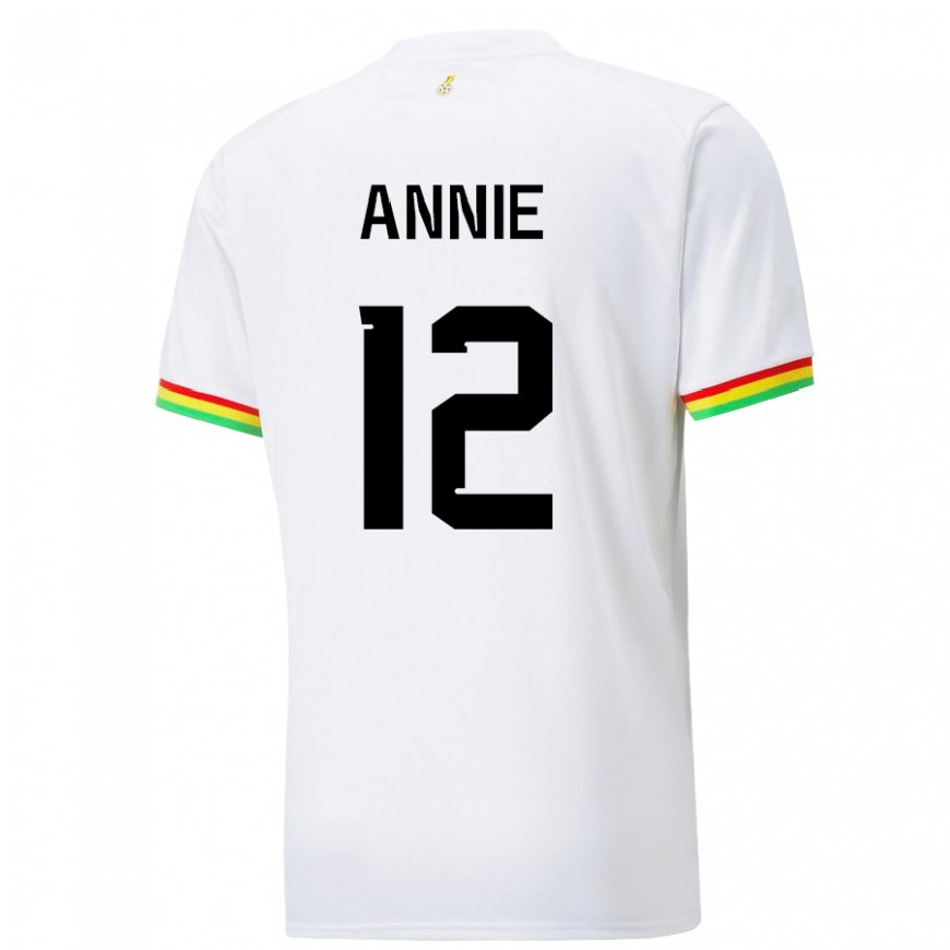 Kandiny Mujer Camiseta Ghana Henrietta Annie #12 Blanco 1ª Equipación 22-24 La Camisa