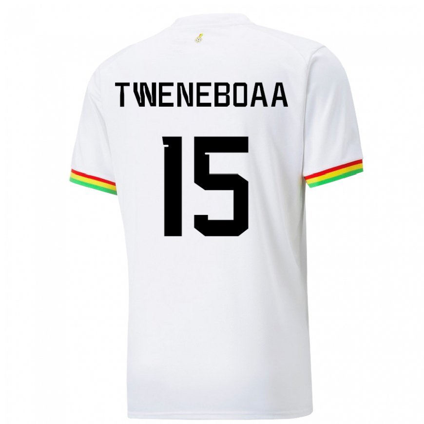 Kandiny Mujer Camiseta Ghana Justice Tweneboaa #15 Blanco 1ª Equipación 22-24 La Camisa