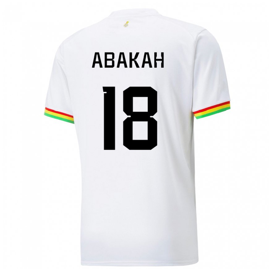 Kandiny Mujer Camiseta Ghana Philomena Abakah #18 Blanco 1ª Equipación 22-24 La Camisa