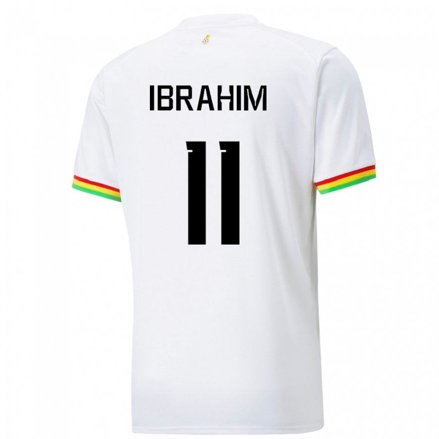 Kandiny Mujer Camiseta Ghana Zubairu Ibrahim #11 Blanco 1ª Equipación 22-24 La Camisa