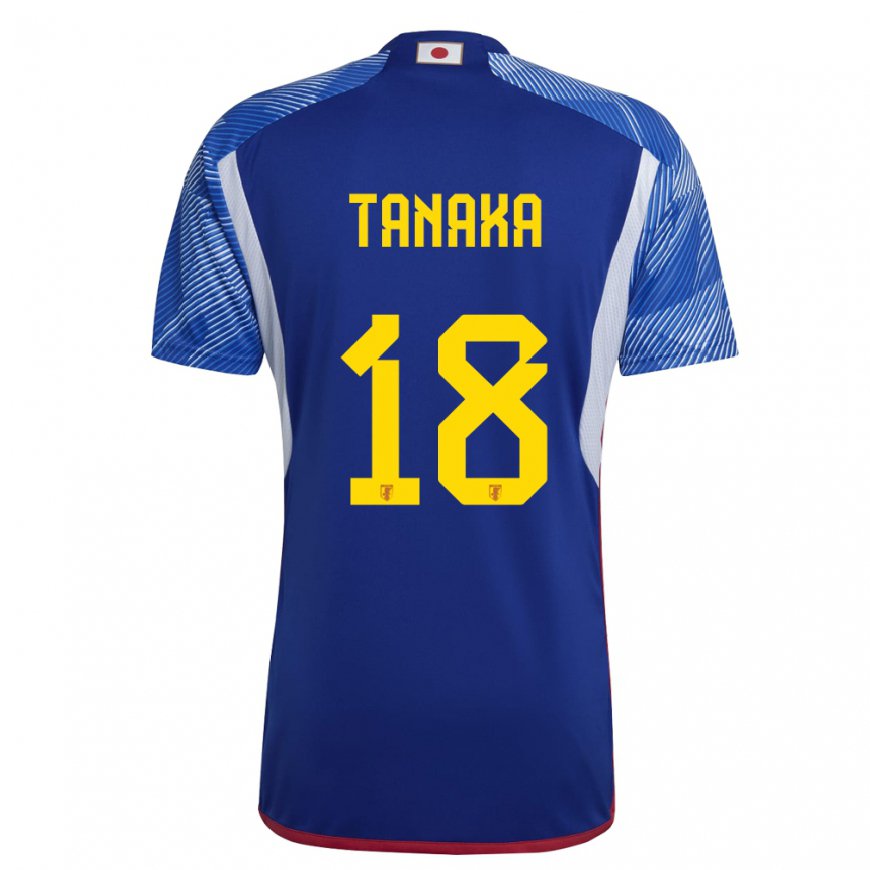 Kandiny Dames Japans Momoko Tanaka #18 Koningsblauw Thuisshirt Thuistenue 22-24 T-shirt