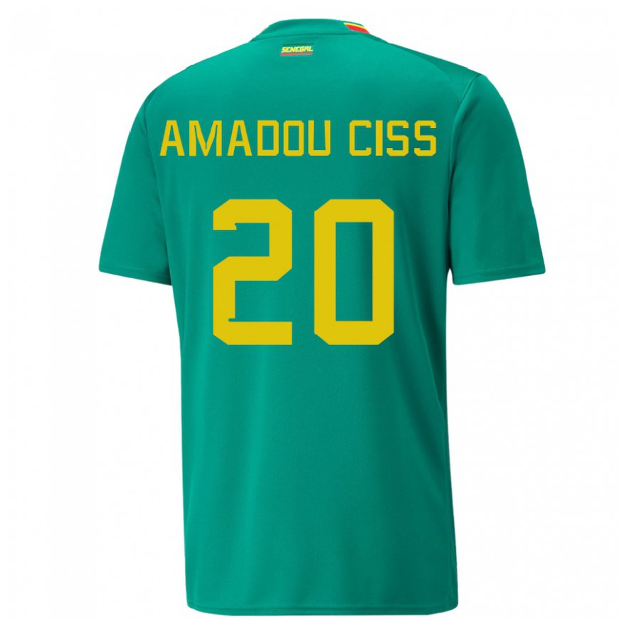 Kandiny Damen Senegalesische Amadou Ciss #20 Grün Auswärtstrikot Trikot 22-24 T-shirt Österreich