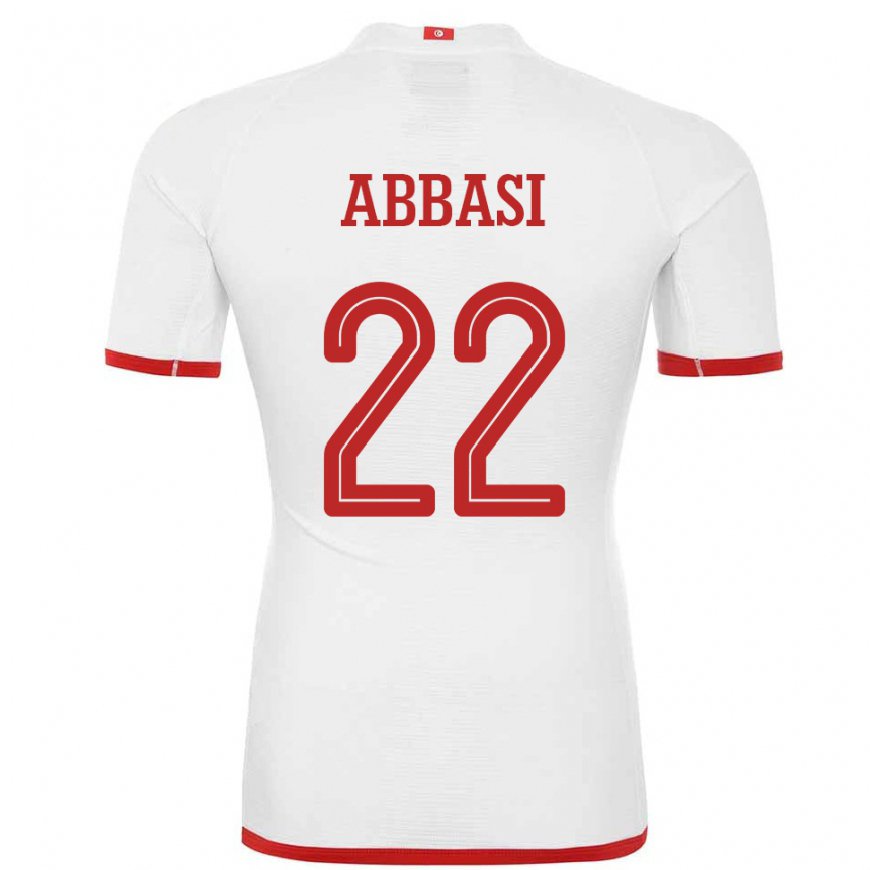 Kandiny Mujer Camiseta Túnez Bechir Abbasi #22 Blanco 2ª Equipación 22-24 La Camisa