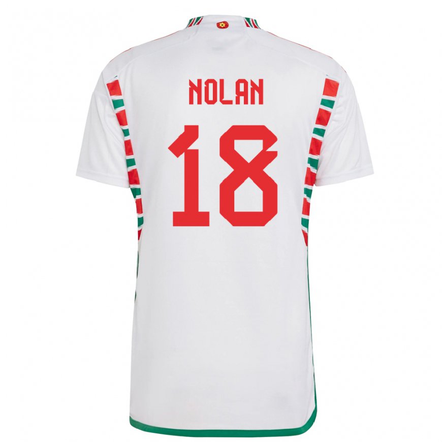 Kandiny Damen Walisische Kylie Nolan #18 Weiß Auswärtstrikot Trikot 22-24 T-shirt Österreich