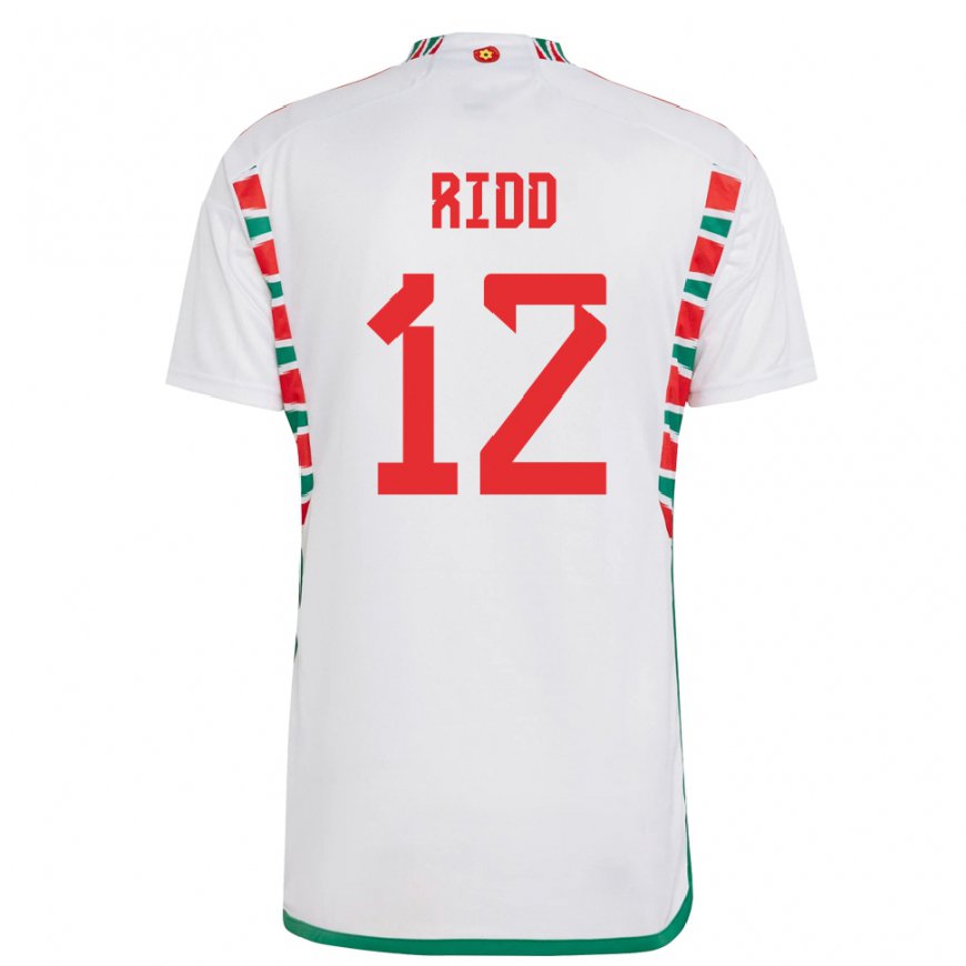 Kandiny Damen Walisische Lewis Ridd #12 Weiß Auswärtstrikot Trikot 22-24 T-shirt Österreich