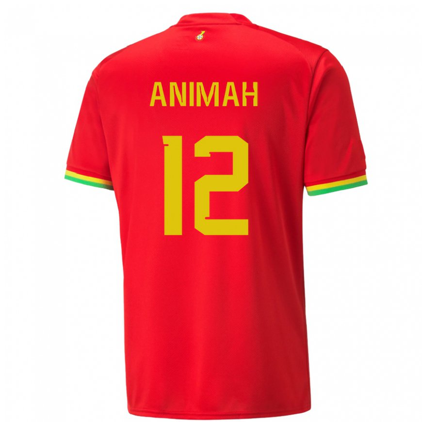 Kandiny Donna Maglia Ghana Grace Animah #12 Rosso Kit Gara Away 22-24 Maglietta