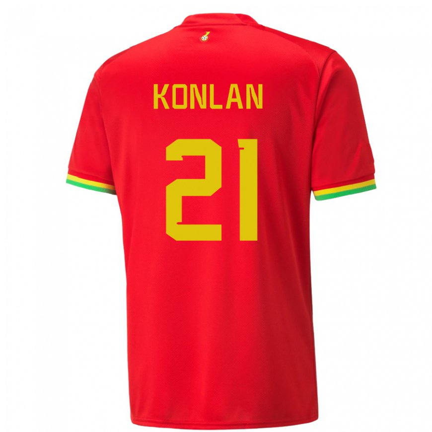 Kandiny Mujer Camiseta Ghana Cynthia Konlan #21 Rojo 2ª Equipación 22-24 La Camisa