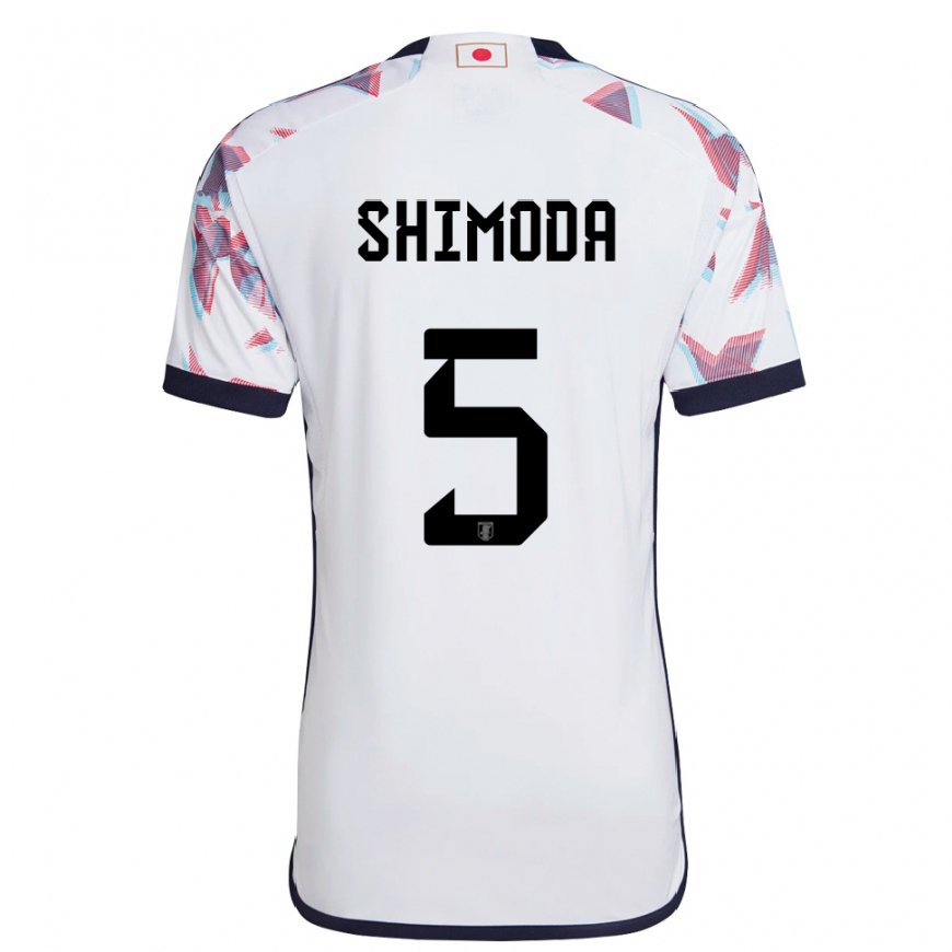 Kandiny Donna Maglia Giappone Yoshihiro Shimoda #5 Bianco Kit Gara Away 22-24 Maglietta