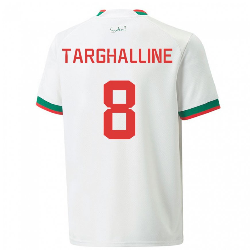 Kandiny Donna Maglia Marocco Oussama Targhalline #8 Bianco Kit Gara Away 22-24 Maglietta