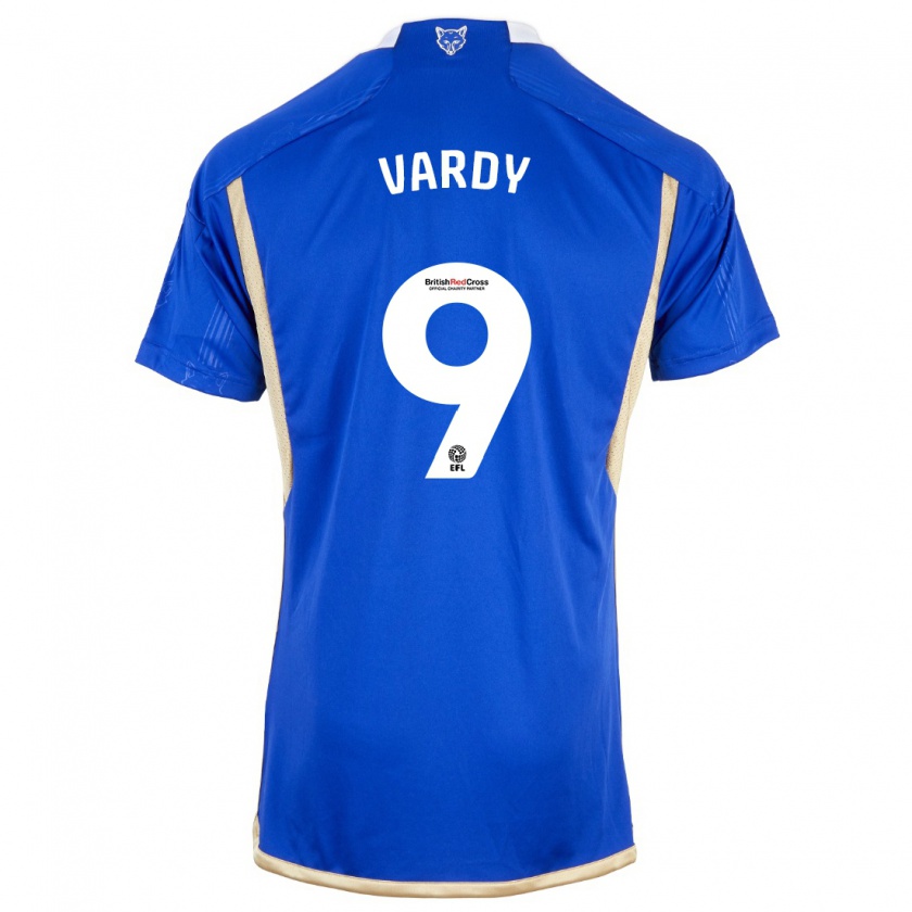 Kandiny Bambino Maglia Jamie Vardy #9 Blu Kit Gara Home 2023/24 Maglietta