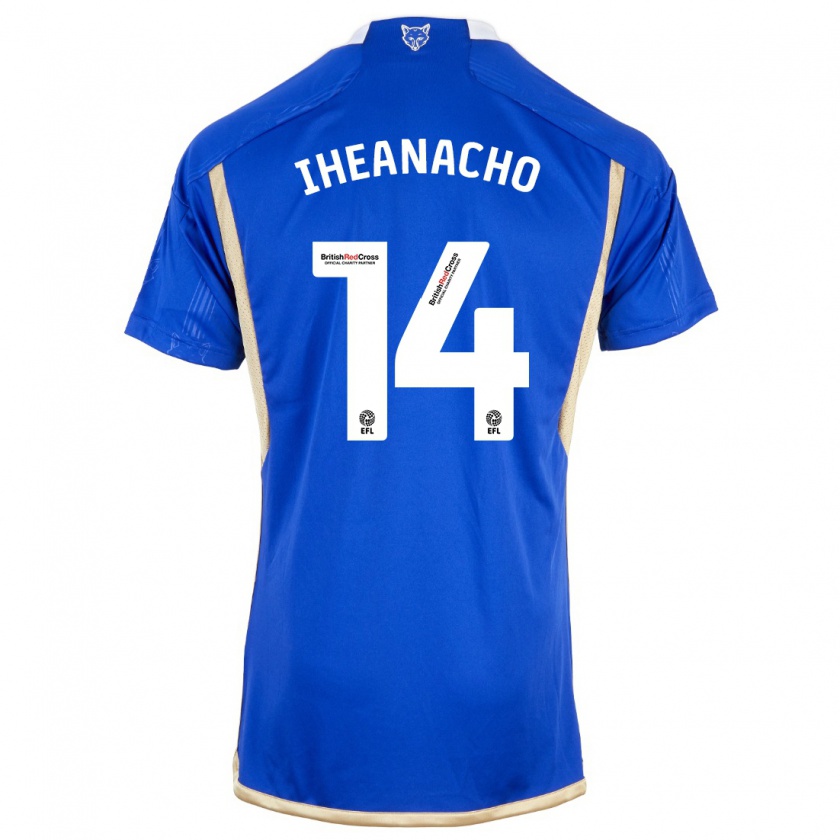 Kandiny Kinderen Kelechi Iheanacho #14 Blauw Thuisshirt Thuistenue 2023/24 T-Shirt België