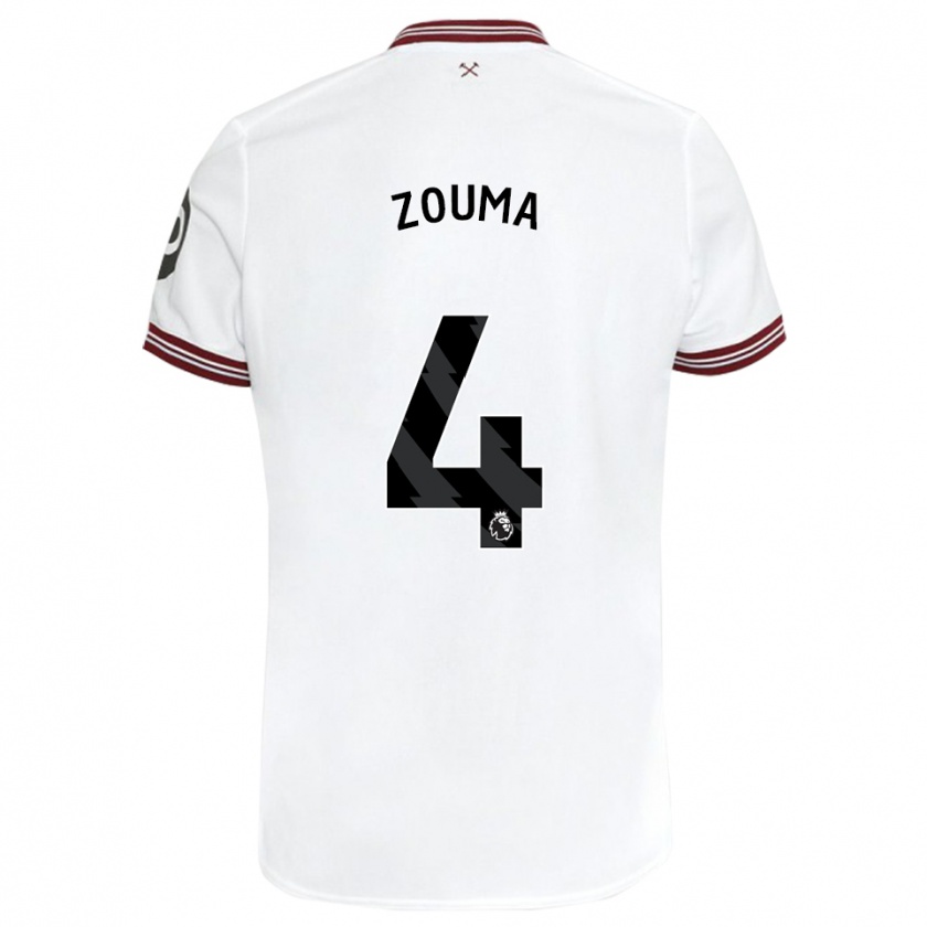 Kandiny Bambino Maglia Kurt Zouma #4 Bianco Kit Gara Away 2023/24 Maglietta