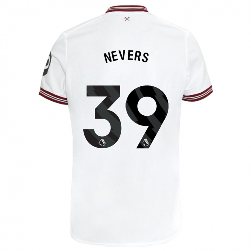 Kandiny Kinder Thierry Nevers #39 Weiß Auswärtstrikot Trikot 2023/24 T-Shirt Österreich