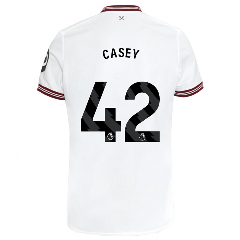 Kandiny Niño Camiseta Kaelan Casey #42 Blanco 2ª Equipación 2023/24 La Camisa