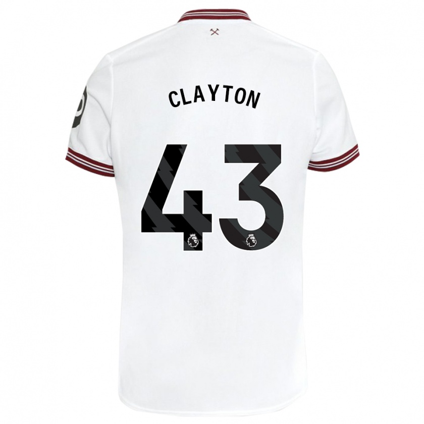 Kandiny Kinderen Regan Clayton #43 Wit Uitshirt Uittenue 2023/24 T-Shirt België