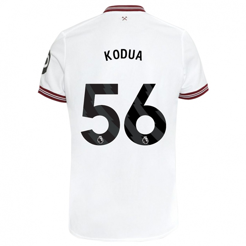 Kandiny Bambino Maglia Gideon Kodua #56 Bianco Kit Gara Away 2023/24 Maglietta