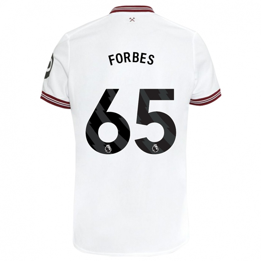 Kandiny Niño Camiseta Michael Forbes #65 Blanco 2ª Equipación 2023/24 La Camisa