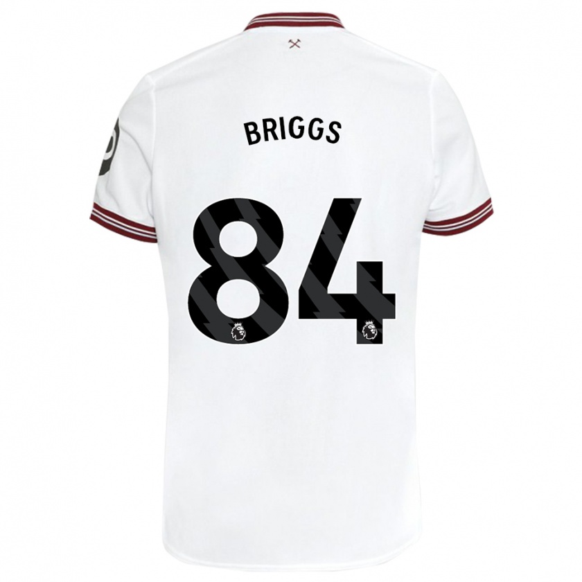 Kandiny Kinderen Josh Briggs #84 Wit Uitshirt Uittenue 2023/24 T-Shirt België