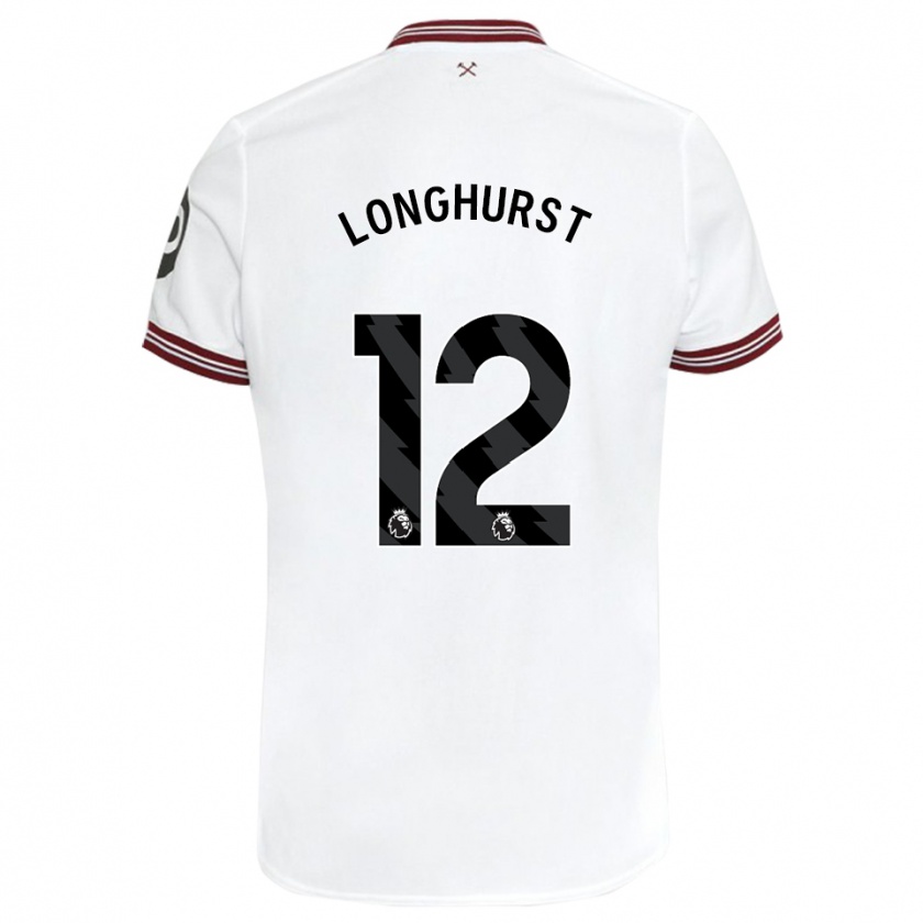 Kandiny Bambino Maglia Kate Longhurst #12 Bianco Kit Gara Away 2023/24 Maglietta