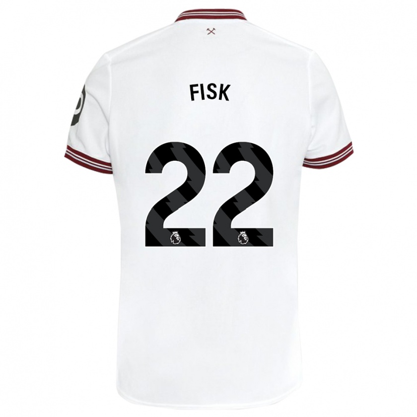 Kandiny Niño Camiseta Grace Fisk #22 Blanco 2ª Equipación 2023/24 La Camisa