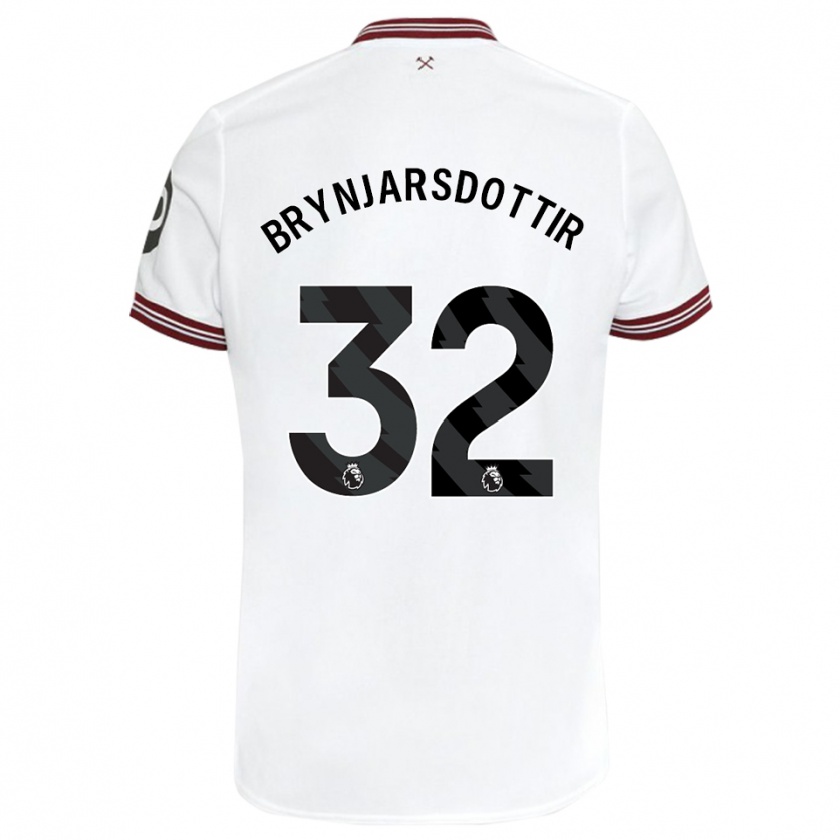 Kandiny Niño Camiseta Dagny Brynjarsdottir #32 Blanco 2ª Equipación 2023/24 La Camisa