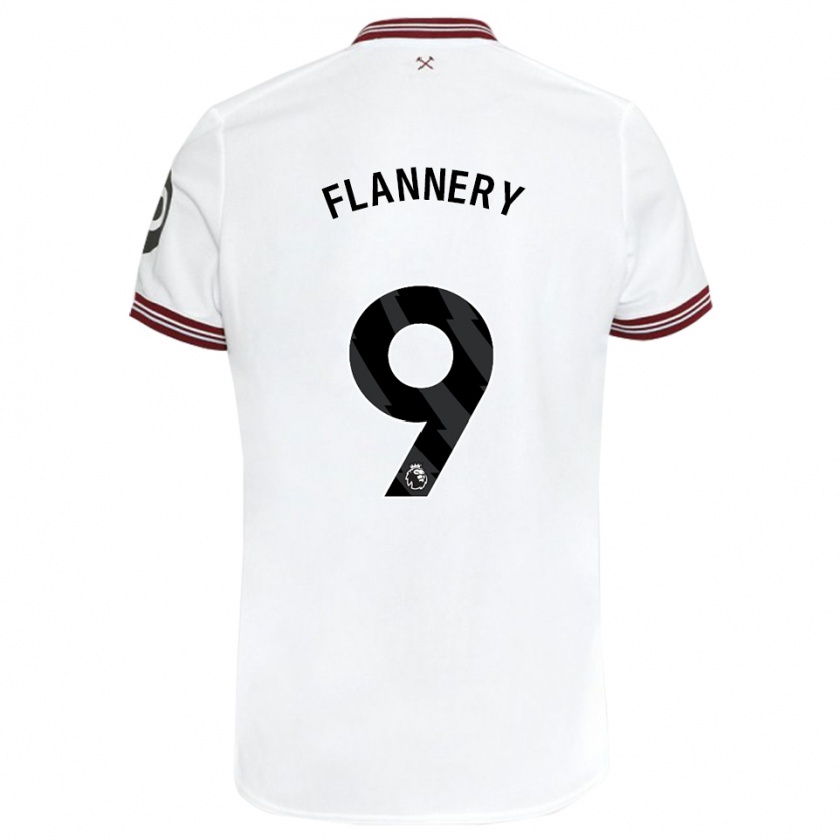 Kandiny Niño Camiseta Keira Flannery #9 Blanco 2ª Equipación 2023/24 La Camisa