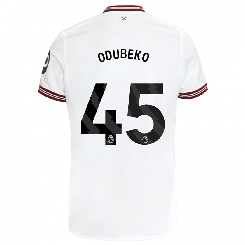 Kandiny Bambino Maglia Mipo Odubeko #45 Bianco Kit Gara Away 2023/24 Maglietta