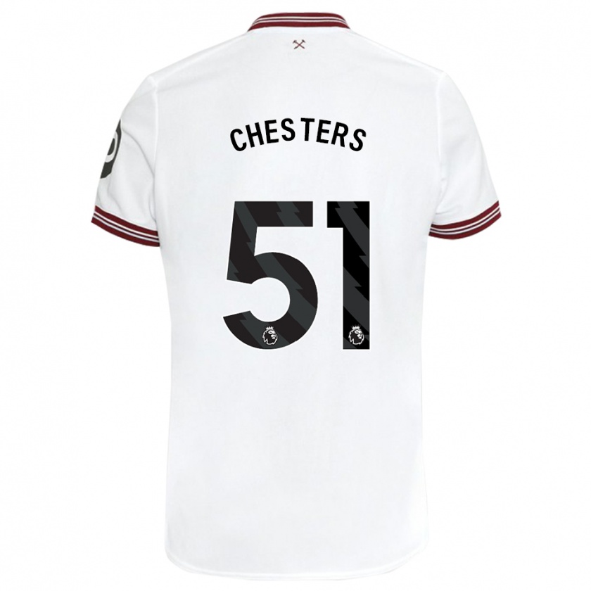 Kandiny Bambino Maglia Daniel Chesters #51 Bianco Kit Gara Away 2023/24 Maglietta