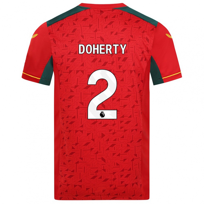 Kandiny Bambino Maglia Matt Doherty #2 Rosso Kit Gara Away 2023/24 Maglietta