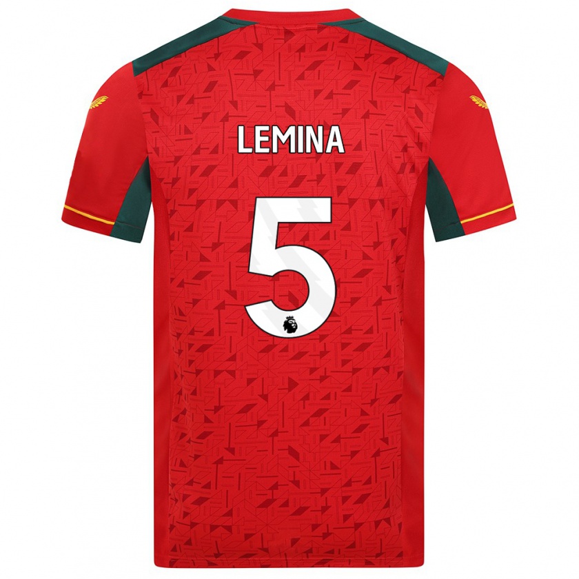 Kandiny Kinderen Mario Lemina #5 Rood Uitshirt Uittenue 2023/24 T-Shirt België