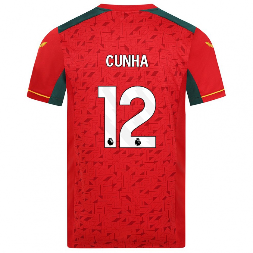 Kandiny Bambino Maglia Matheus Cunha #12 Rosso Kit Gara Away 2023/24 Maglietta