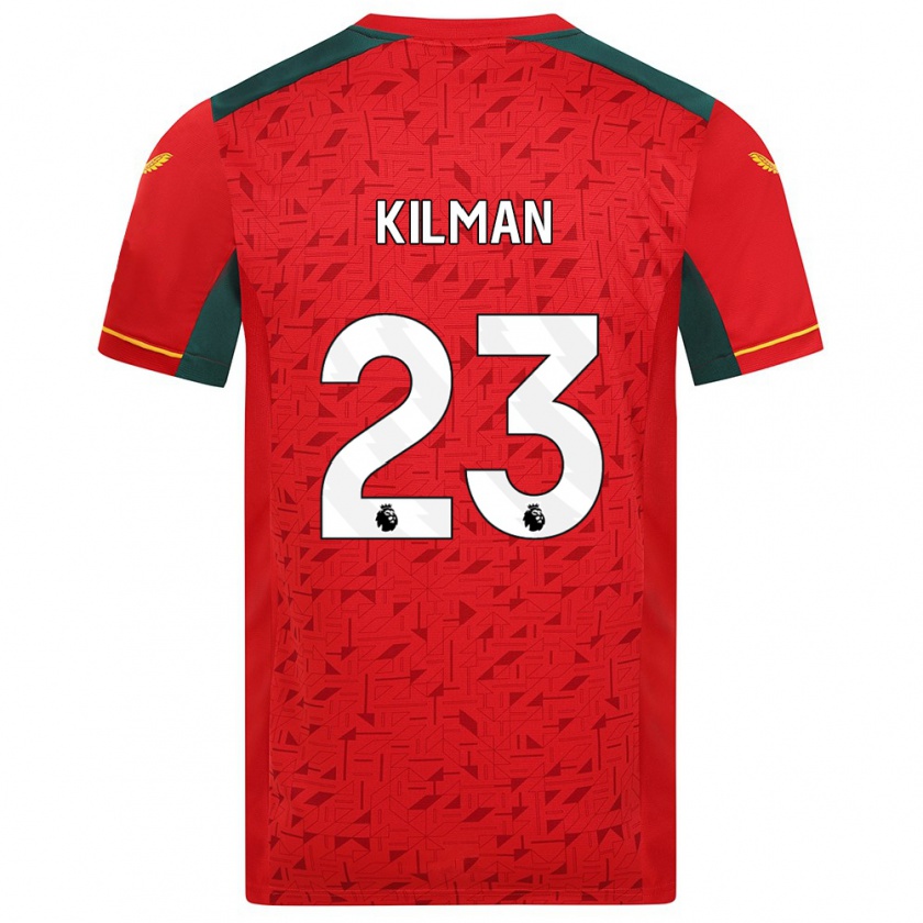 Kandiny Bambino Maglia Max Kilman #23 Rosso Kit Gara Away 2023/24 Maglietta