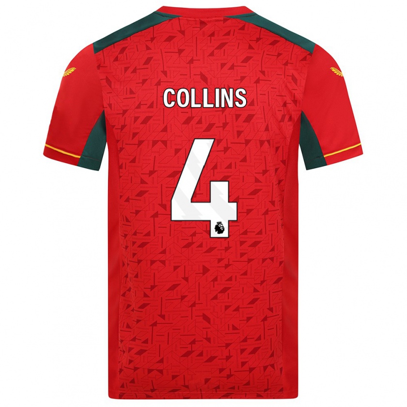 Kandiny Niño Camiseta Nathan Collins #4 Rojo 2ª Equipación 2023/24 La Camisa México