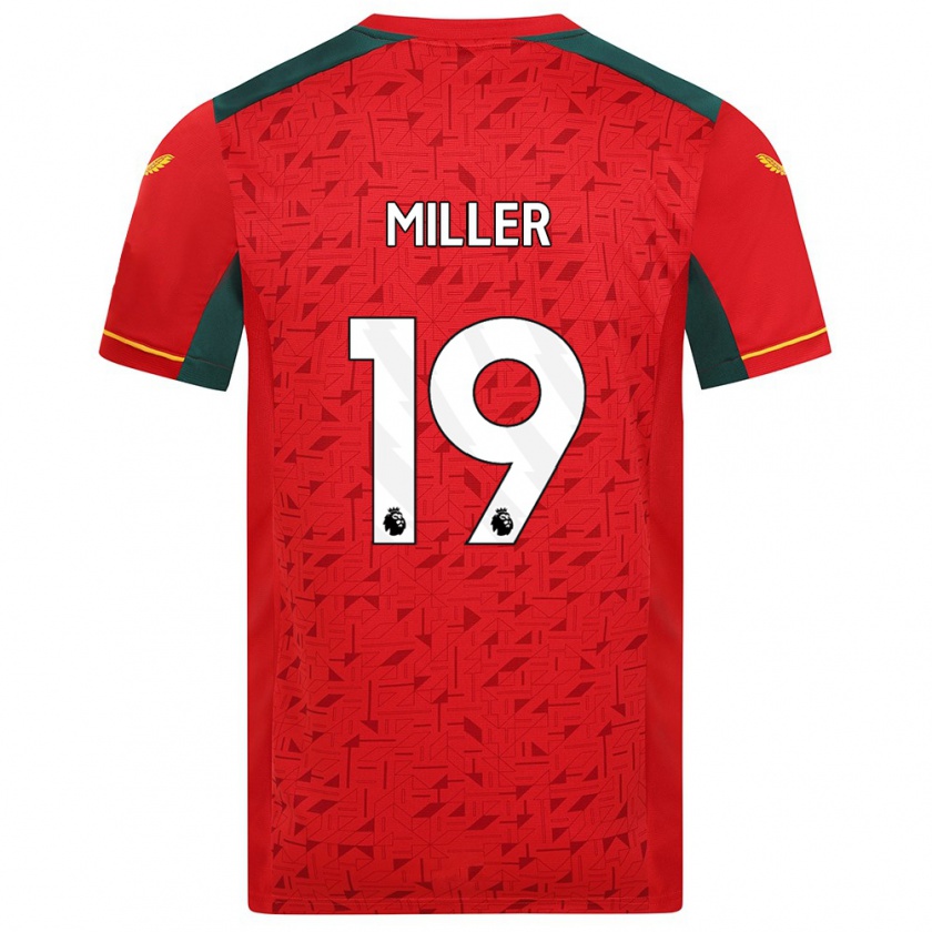 Kandiny Bambino Maglia Ali Miller #19 Rosso Kit Gara Away 2023/24 Maglietta