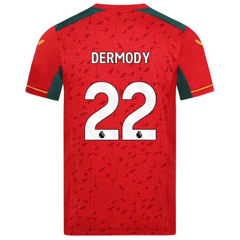 Kandiny Niño Camiseta Helen Dermody #22 Rojo 2ª Equipación 2023/24 La Camisa