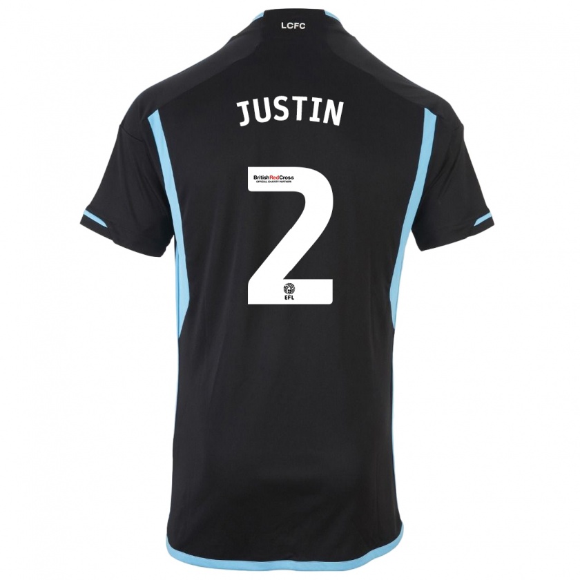 Kandiny Bambino Maglia James Justin #2 Nero Kit Gara Away 2023/24 Maglietta