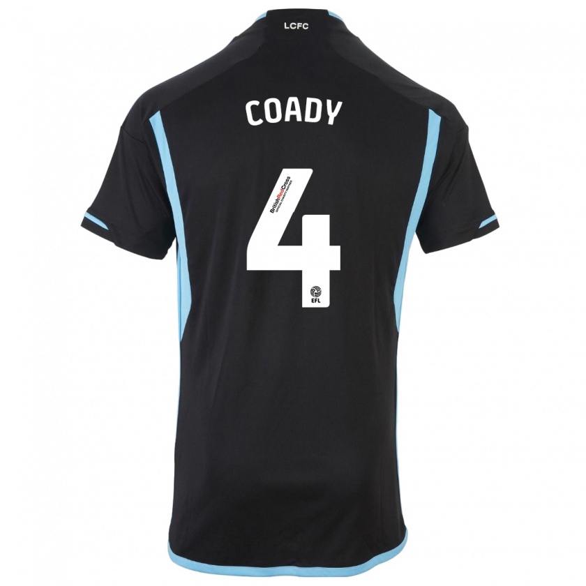 Kandiny Dzieci Conor Coady #4 Czarny Wyjazdowa Koszulka 2023/24 Koszulki Klubowe